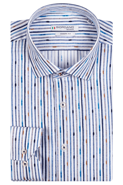 Giordano Licht Blauw Lang Modern fit Print Overhemd 317811 60 - Overhemd - Giordano Tailored - Giordano Licht Blauw Lang Modern fit Print Overhemd 317811 60 - 317811/60/37