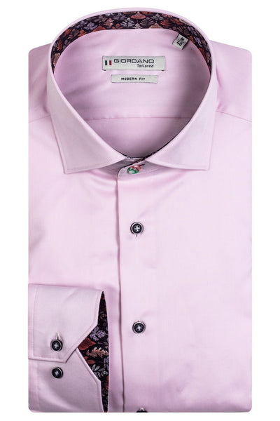 Giordano Roze Lange Mouw Modern fit Semi Cutaway Overhemd 327882 51 - Overhemd - Giordano Tailored - Giordano Roze Lange Mouw Modern fit Semi Cutaway Overhemd 327882 51 - 327882/51/37