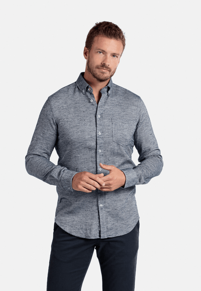 Giordano Navy Lang Modern fit Effen Overhemd 127802 60 - Overhemd - Casual Identity/WAE10WA/Hangtag - Giordano Navy Lang Modern fit Effen Overhemd 127802 60 - 127802/60/37