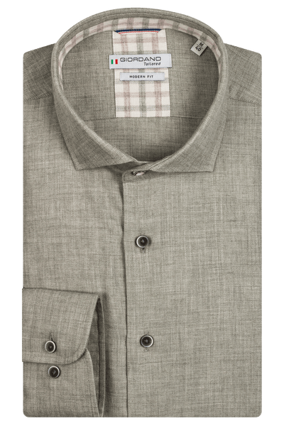 Giordano Groen Lang Modern fit Effen Overhemd 227806 70 - Overhemd - Giordano Tailored - Giordano Groen Lang Modern fit Effen Overhemd 227806 70 - 227806/70/37